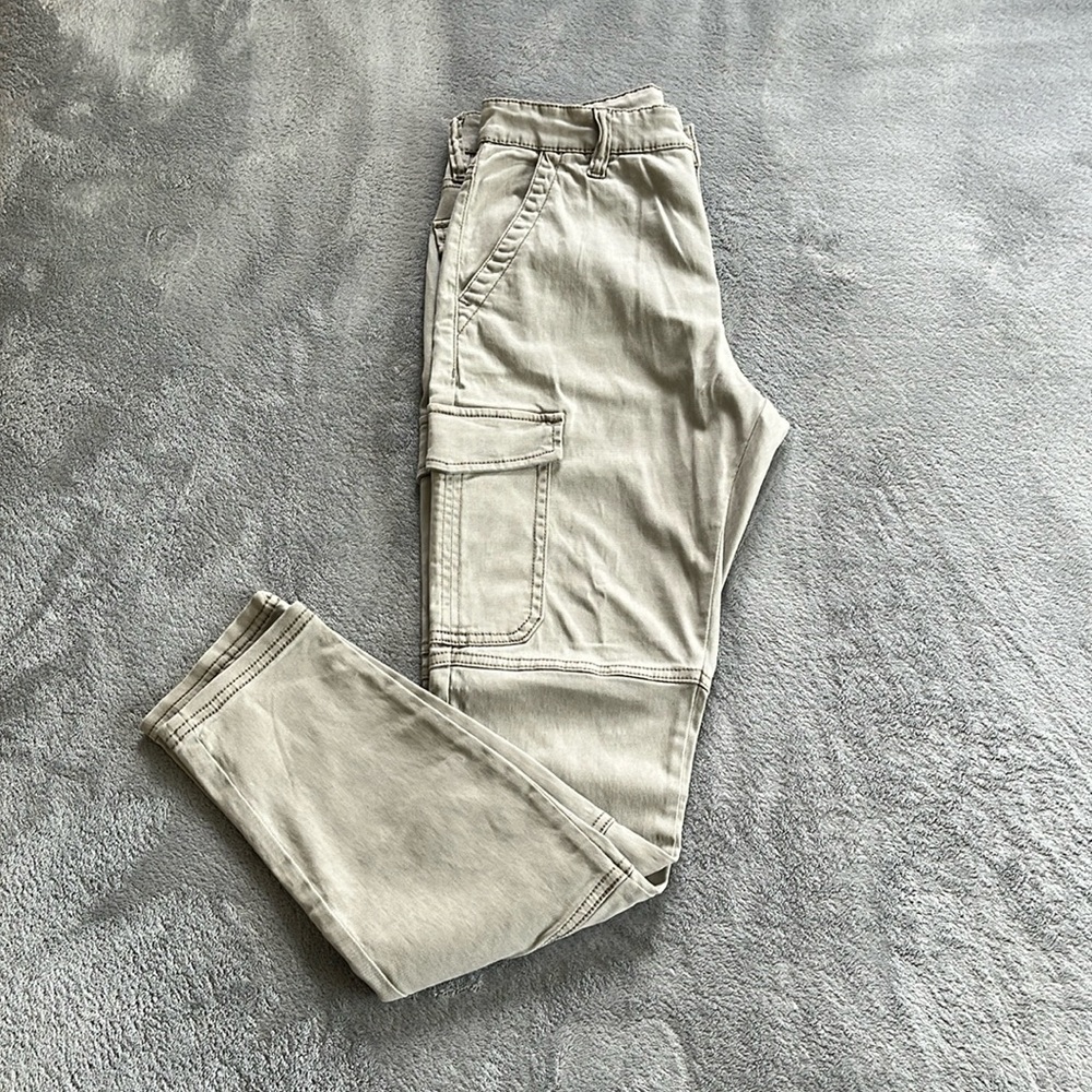 H&M Beige Straight Leg Cargo Pants